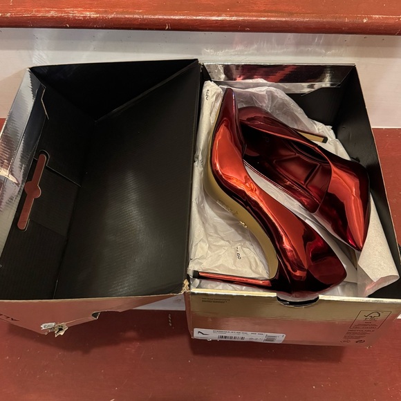 Aldo Red Chrome Pumps - Picture 5 of 6